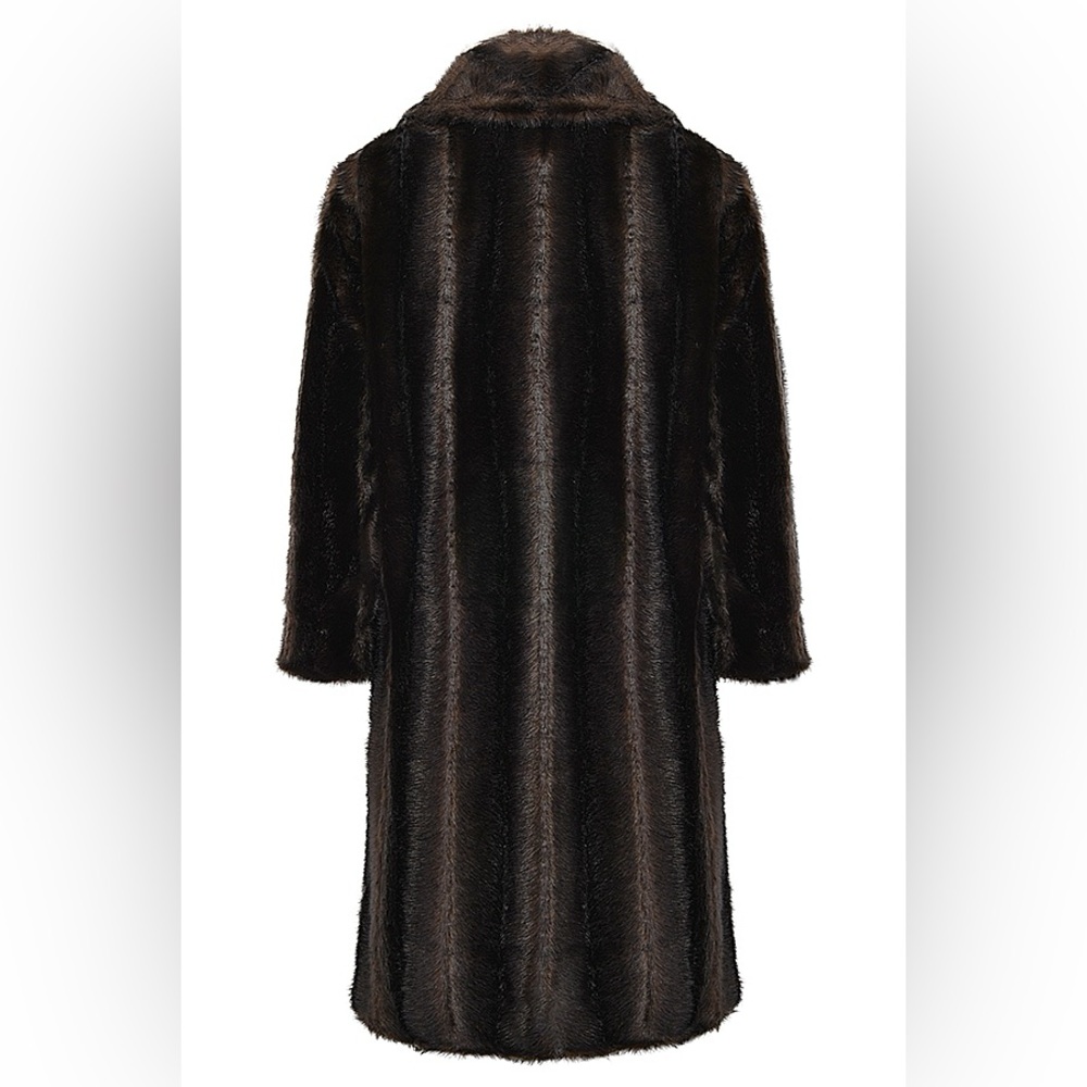 House of CB CALLIE Dark Brown Faux Fur Coat | Size L | Like New - Picture 11 of 15